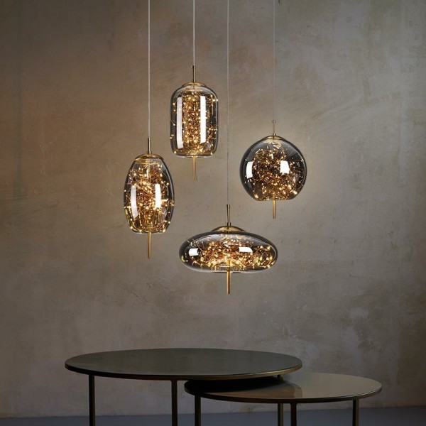 Scandinavian Cylinder Oval Glass Pendant Light M63