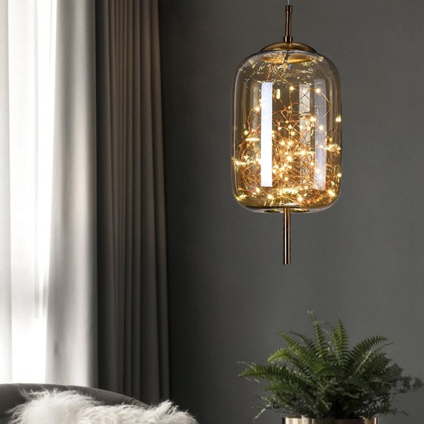 Scandinavian Cylinder Oval Glass Pendant Light M63