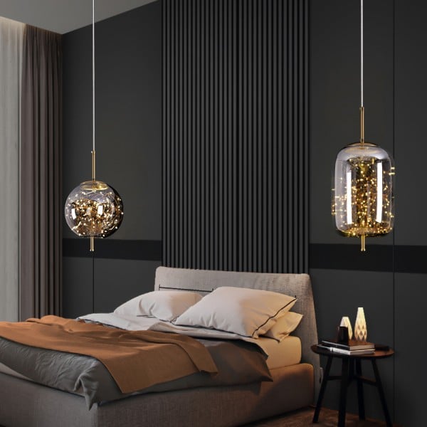 Scandinavian Cylinder Oval Glass Pendant Light M63