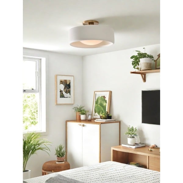 Cerova Elegant Round Porcelain Flush Mount Ceiling Light G86