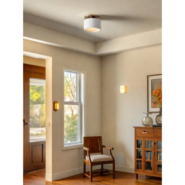 Cerova Elegant Round Porcelain Flush Mount Ceiling Light G86