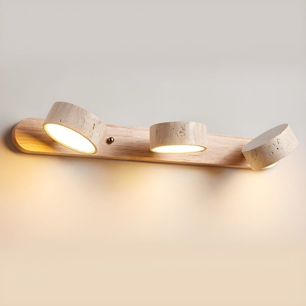 Travertine Walnut Double Wall Light for Bathroom G115