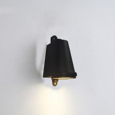 Orr Industrial Metal Bell Shaped Outdoor Wall Lamp, Black/Gray/Coppery/Aluminum G114