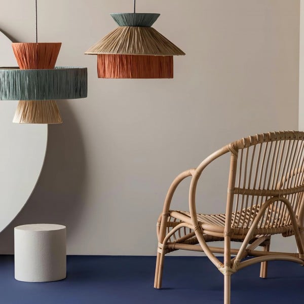 Handgeweven raffia hanglamp – Boho Chic Natural Lighting S239