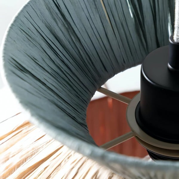 Handgeweven raffia hanglamp – Boho Chic Natural Lighting S239