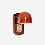 Retro Semicircular Glass Lampshade Wall Lamp