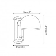 Retro Semicircular Glass Lampshade Wall Lamp P038