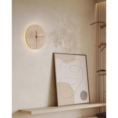 Travertine Clock Wall Lamp P079
