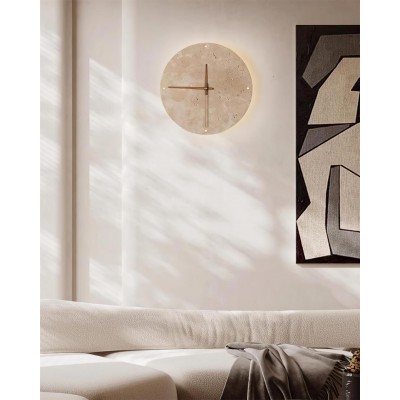 Travertine Clock Wall Lamp P079