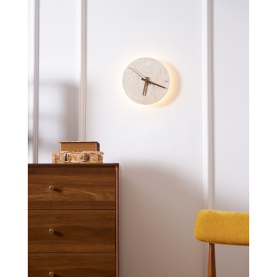 Travertine Clock Wall Lamp P079