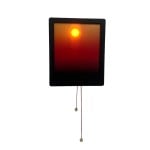 Wabi-Sabi Travertine Wall Light with Glowing Glass Globe S291