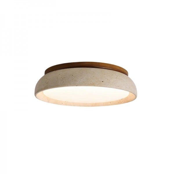 Travertine Walnut LED Round Flat Ceiling Light S290