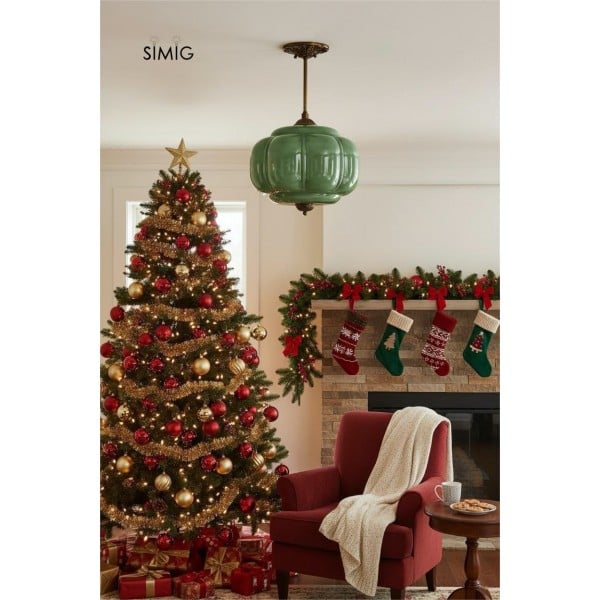 Eloise Vintage Glass Pendant Light - Elegant Design Semi-Flush Mount Light G53