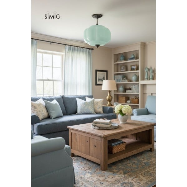 Eloise Vintage Glass Pendant Light - Elegant Design Semi-Flush Mount Light G53