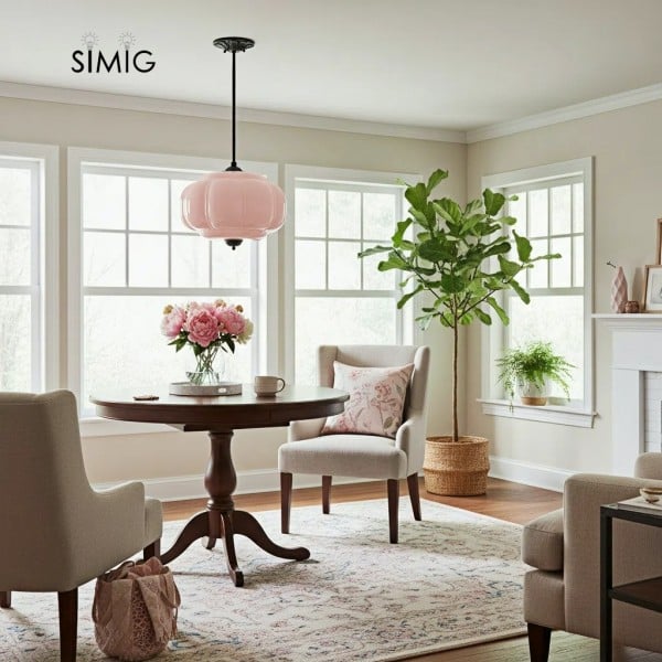 Eloise Vintage Glass Pendant Light - Elegant Design Semi-Flush Mount Light G53