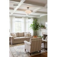 Eloise Vintage Glass Pendant Light - Elegant Design Semi-Flush Mount Light G53