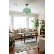 Eloise Vintage Glass Pendant Light - Elegant Design Semi-Flush Mount Light G53