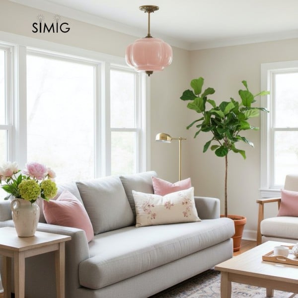 Eloise Vintage Glass Pendant Light - Elegant Design Semi-Flush Mount Light G53