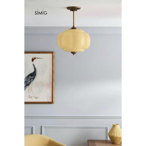 Eloise Vintage Glass Pendant Light - Elegant Design Semi-Flush Mount Light G53