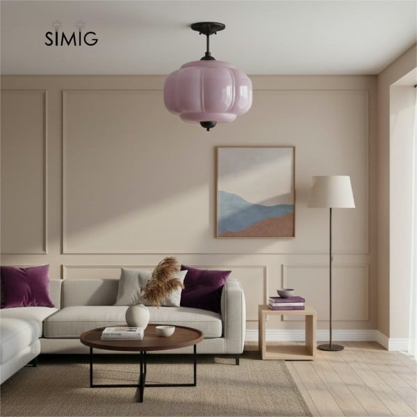 Eloise Vintage Glass Pendant Light - Elegant Design Semi-Flush Mount Light G53