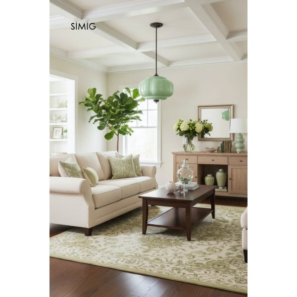 Eloise Vintage Glass Pendant Light - Elegant Design Semi-Flush Mount Light G53