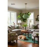 Eloise Vintage Glass Pendant Light - Elegant Design Semi-Flush Mount Light G53