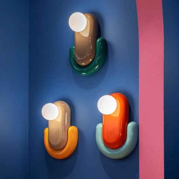 Colorful Ceramic Capsule Wall Light S356
