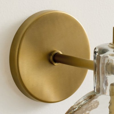 Glavira Gerecycled Glas Dubbele Wandlamp - Binnen Wandverlichting van Messing T049