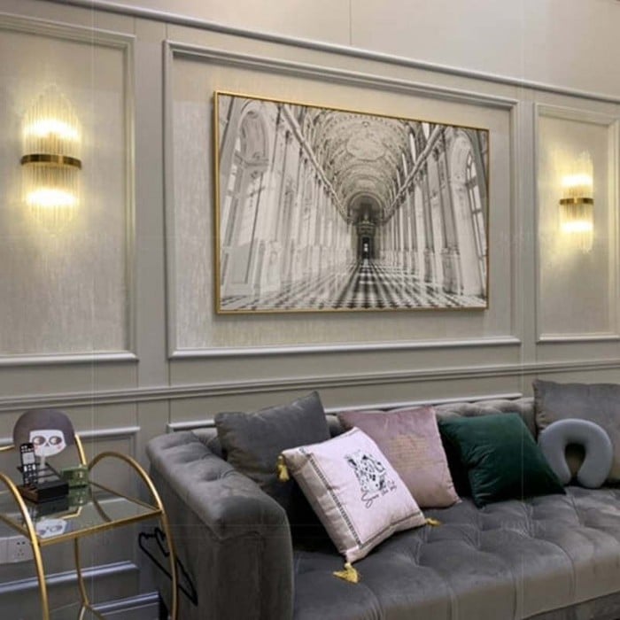 Lámpara de pared de cristal de lujo moderna