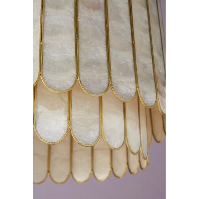 Lumica Capiz Faceted Pendant Light - Elegant Natural Shell Design T135