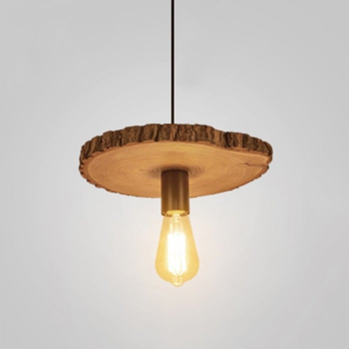 Lámpara colgante de madera anular