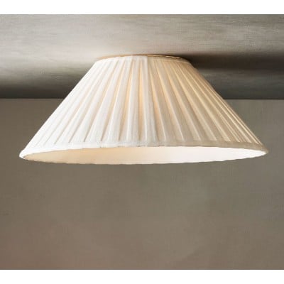 Luvora Pleated Shade Flush Mount - Fabric Round Design for Low Ceilings T199