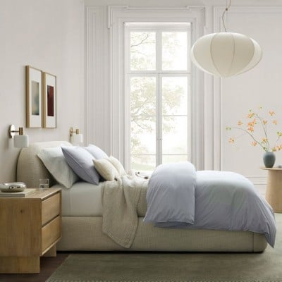 Alvian Pendant Light - Linen Shade with Adjustable Height for Cozy Dining T216