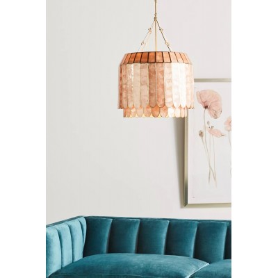 Lumica Capiz Faceted Pendant Light - Elegant Natural Shell Design T135