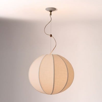 Alvian Pendant Light - Linen Shade with Adjustable Height for Cozy Dining T216