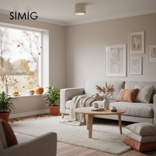 Small Natural Travertine LED Ceiling Light – Cylindrical Stone Design M72