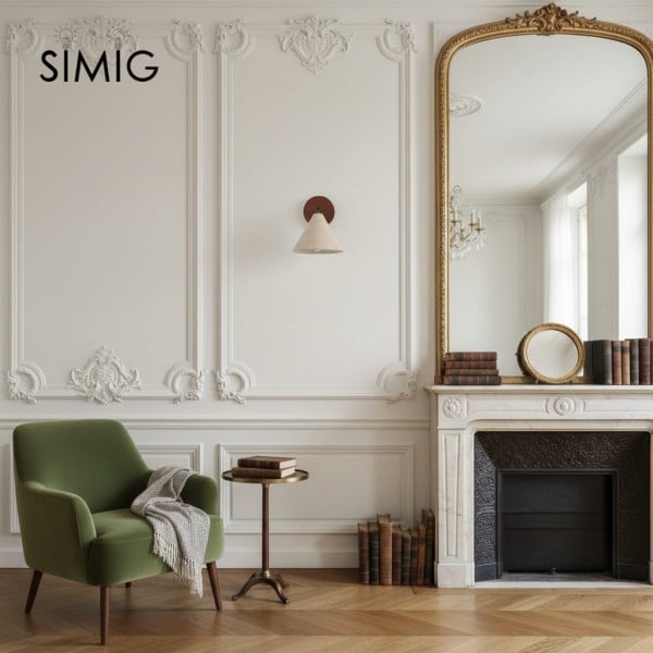 Travertine Walnut Cone Sconce - Natural Stone Wall Lamp M56