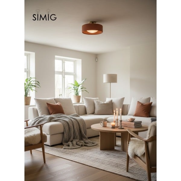 Cerova Elegant Round Porcelain Flush Mount Ceiling Light G86