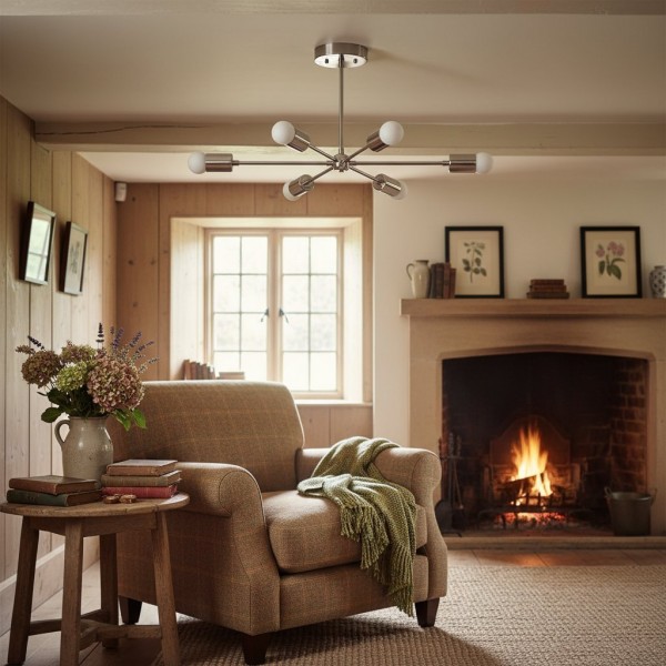 Żyrandol Mobilux Line Mid Century Modern – 6 lamp wiszących sufitowych T312