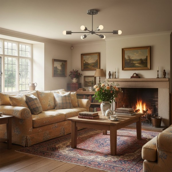 Żyrandol Mobilux Line Mid Century Modern – 6 lamp wiszących sufitowych T312