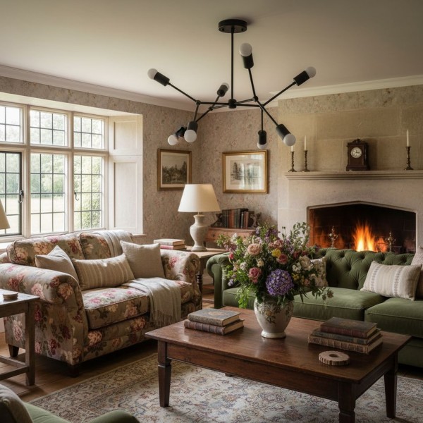 Mobilux Line Nowoczesny geometryczny żyrandol - mosiężna lampa sufitowa T321