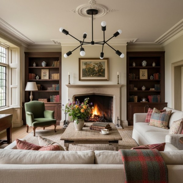 Mobilux Line Nowoczesny geometryczny żyrandol - mosiężna lampa sufitowa T321