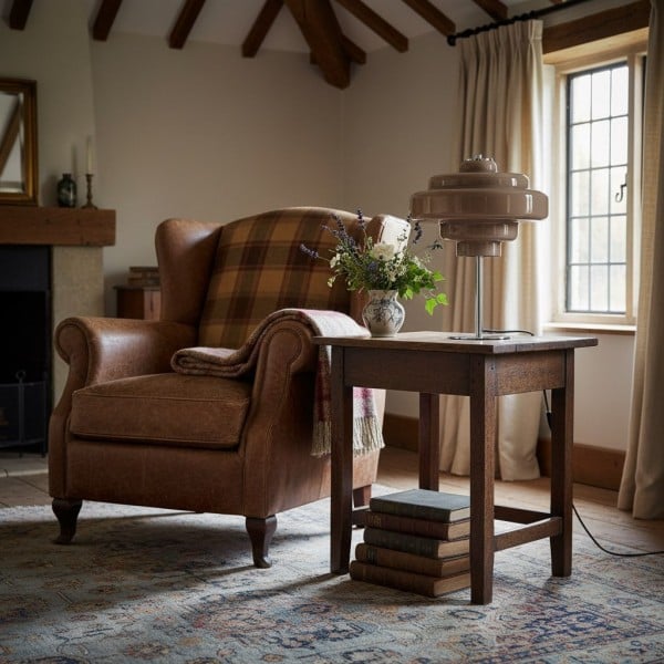 Koloro Glass Table Lamp - Retro Tiered Design with Chrome Base