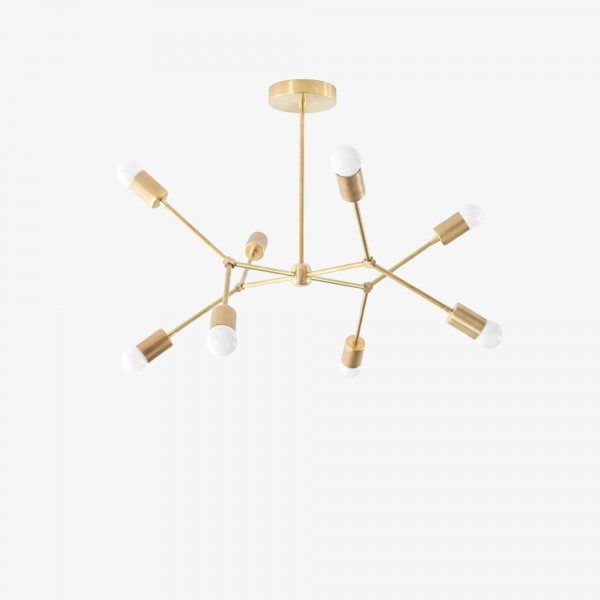 Mobilux Line Nowoczesny geometryczny żyrandol - mosiężna lampa sufitowa T321