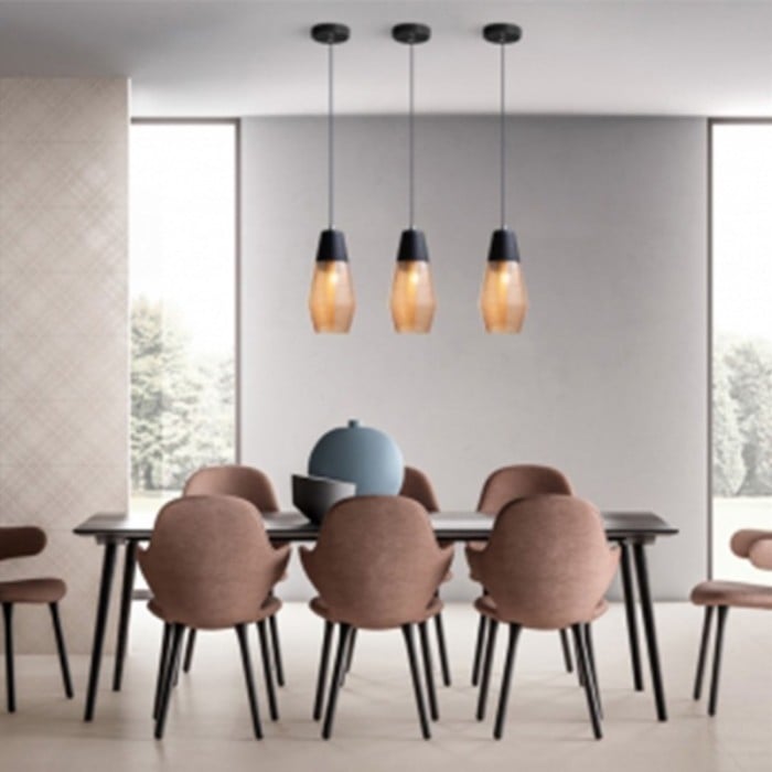 Skleněná závěsná lampa Apera