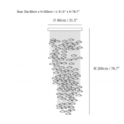 Artystyczny, luksusowy szklany żyrandol z piórami S362