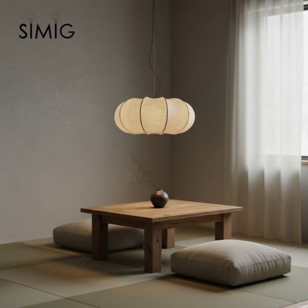 Modern Creative Flat Round Silk Pendant Lamp M25