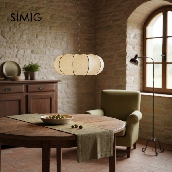Modern Creative Flat Round Silk Pendant Lamp M25