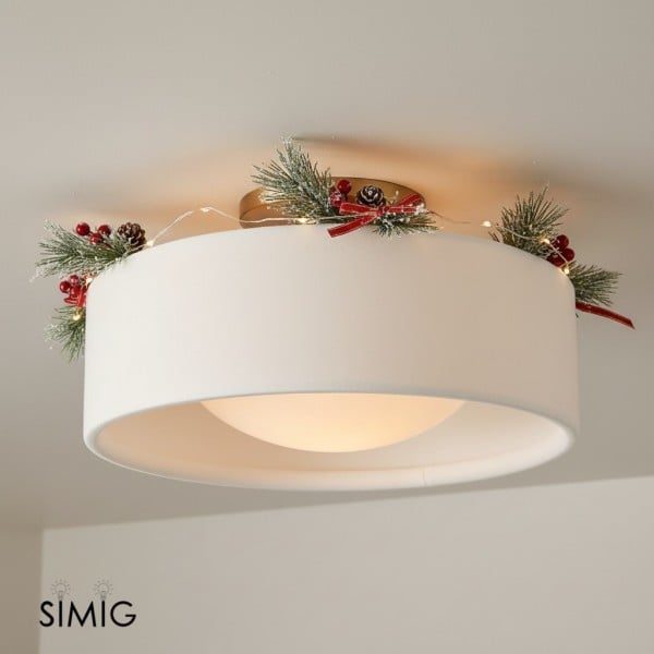 Cerova Elegant Round Porcelain Flush Mount Ceiling Light G86