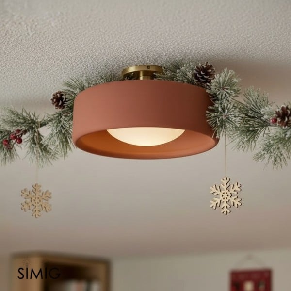 Cerova Elegant Round Porcelain Flush Mount Ceiling Light G86